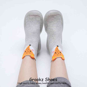 Tall Animal Sock Shoes - Gray Fox