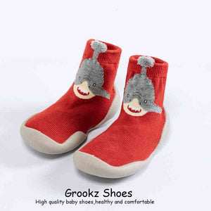 Premium Baby Sock Shoes - Red Shark