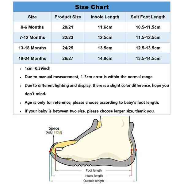 Baby foot size chart cm store