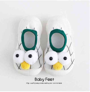 Open image in slideshow, Baby Doll Sock Shoes - Green Owl
