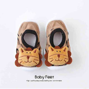 Open image in slideshow, Baby Doll Sock Shoes - Brown Lion
