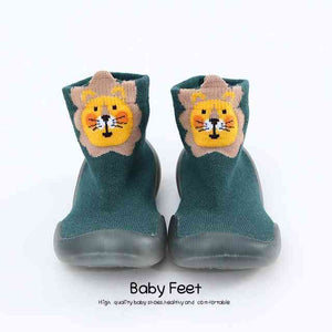 Open image in slideshow, Tall Animal Sock Shoes - Green Lion
