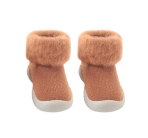 Open image in slideshow, Furry Baby Sock Shoes - Orange