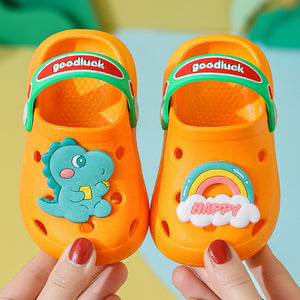 Open image in slideshow, Baby Grookz Shoes - Orange Dinosaur
