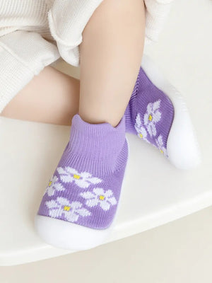 Baby Shoes - Purple Flowers