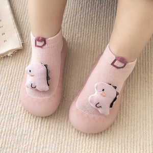 Baby Sock Shoes -  Pink Dinosaur