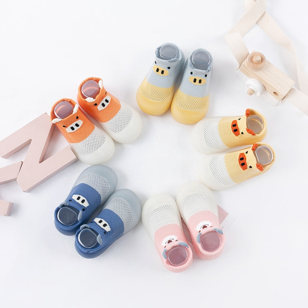 Baby Sock Shoes -  Gray Tip