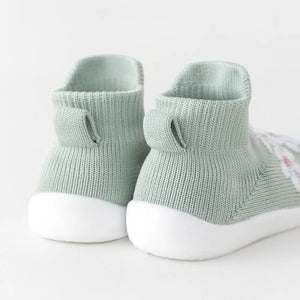 Baby Shoes - Green Flowers
