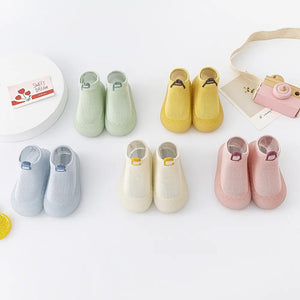 Baby Sock Shoes -  Yellow Pattern