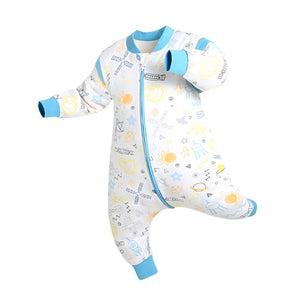 Open image in slideshow, Grookz Baby Onesie Pajamas - Blue Spaceships
