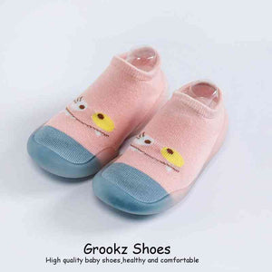 Monster Baby Sock Shoes - Light Pink
