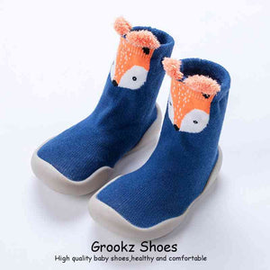 Open image in slideshow, Premium Baby Sock Shoes - Blue Fox

