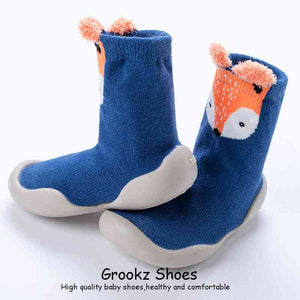 Premium Baby Sock Shoes - Blue Fox