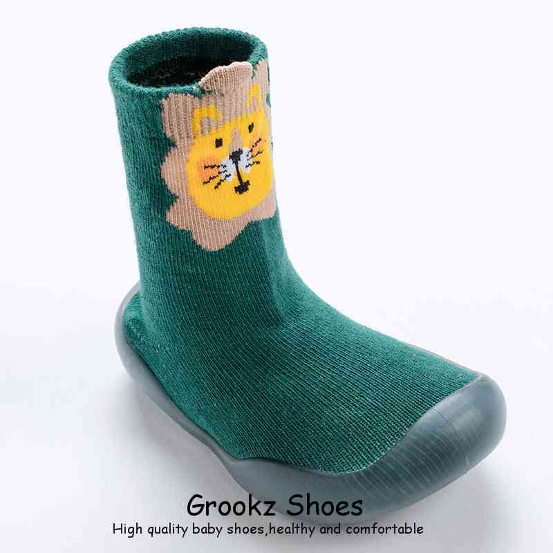 Tall Animal Sock Shoes - Green Lion