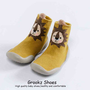 Premium Baby Sock Shoes - Yellow Lion