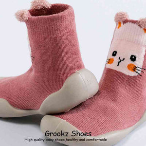 Premium Baby Sock Shoes - Pink Rabbit