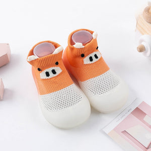 Open image in slideshow, Baby Sock Shoes - Orange Pig
