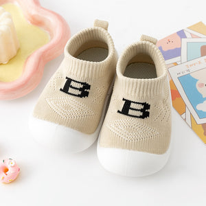 Open image in slideshow, Baby &quot;B&quot; Sock Shoes - Khaki
