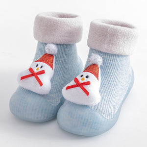 Christmas Baby Sock Shoes - Snowman