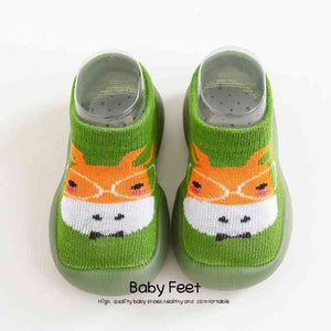 Open image in slideshow, Animal Sock Shoes - Green Cow
