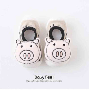 Open image in slideshow, Baby Doll Sock Shoes - Pink Piggy

