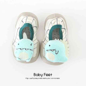Open image in slideshow, Baby Doll Sock Shoes - Blue Dino
