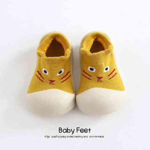 Open image in slideshow, Animal Sock Shoes - Yellow Small Cat
