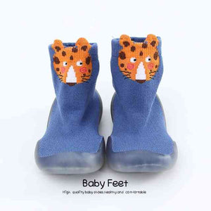 Open image in slideshow, Tall Animal Sock Shoes - Blue Tiger
