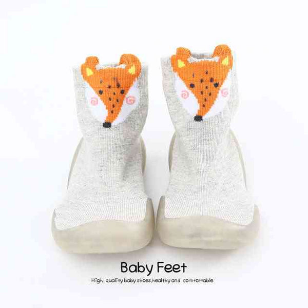 Tall Animal Sock Shoes - Gray Fox – Grookz Shoes