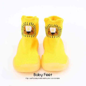 Open image in slideshow, Tall Animal Sock Shoes - Yellow Lion
