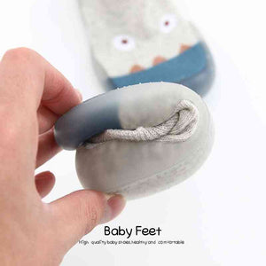Monster Baby Sock Shoes - Light Gray