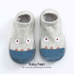 Open image in slideshow, Monster Baby Sock Shoes - Light Gray
