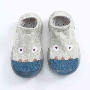 Open image in slideshow, Monster Baby Sock Shoes - Light Gray
