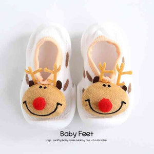 Open image in slideshow, Baby Doll Sock Shoes - White Rudolph

