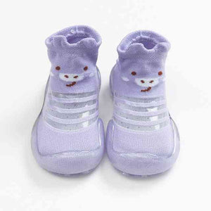 Open image in slideshow, Baby Shoe Socks - Purple Pig
