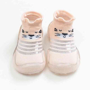 Open image in slideshow, Baby Shoe Socks - Pink Cat
