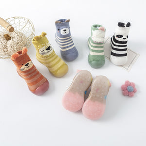 Winter Baby Sock Shoes - Yellow Cat