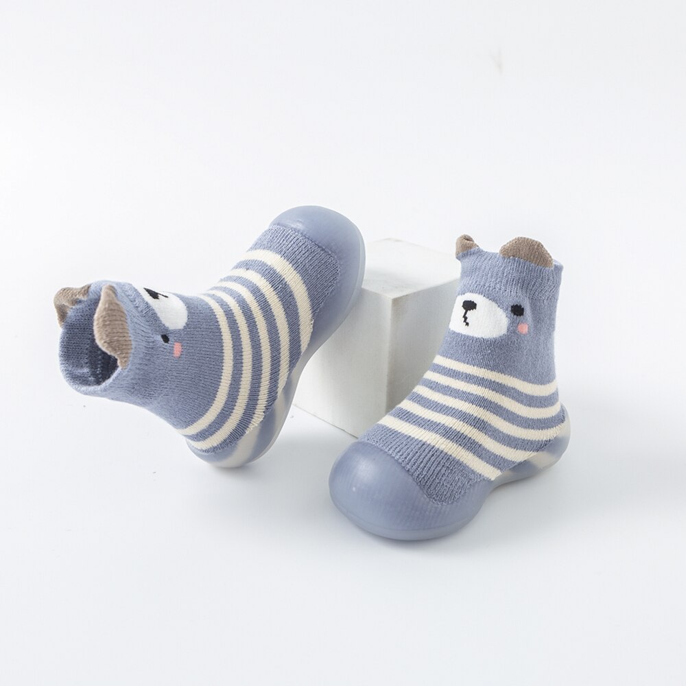 Winter Baby Sock Shoes - Blue Bear