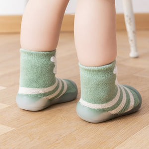 Winter Baby Sock Shoes - Green Sheep