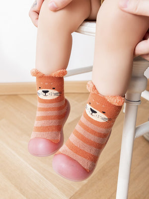 Winter Baby Sock Shoes - Red Cat