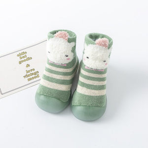 Open image in slideshow, Winter Baby Sock Shoes - Green Sheep
