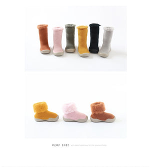 Furry Baby Sock Shoes - Pink